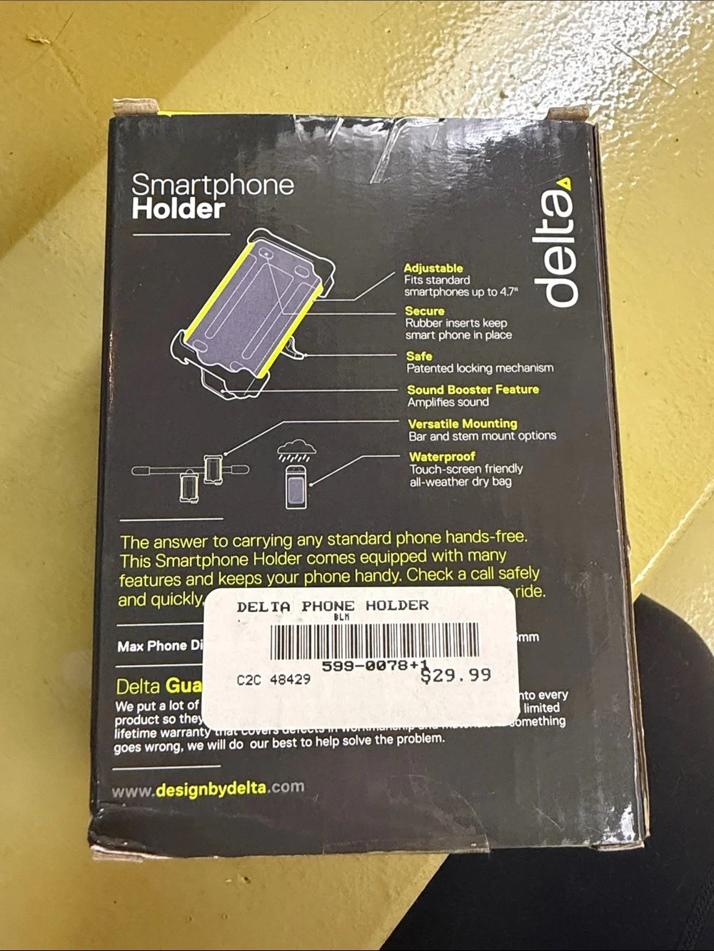 Delta Smartphone Bike Holder - Black New In Box Never Used